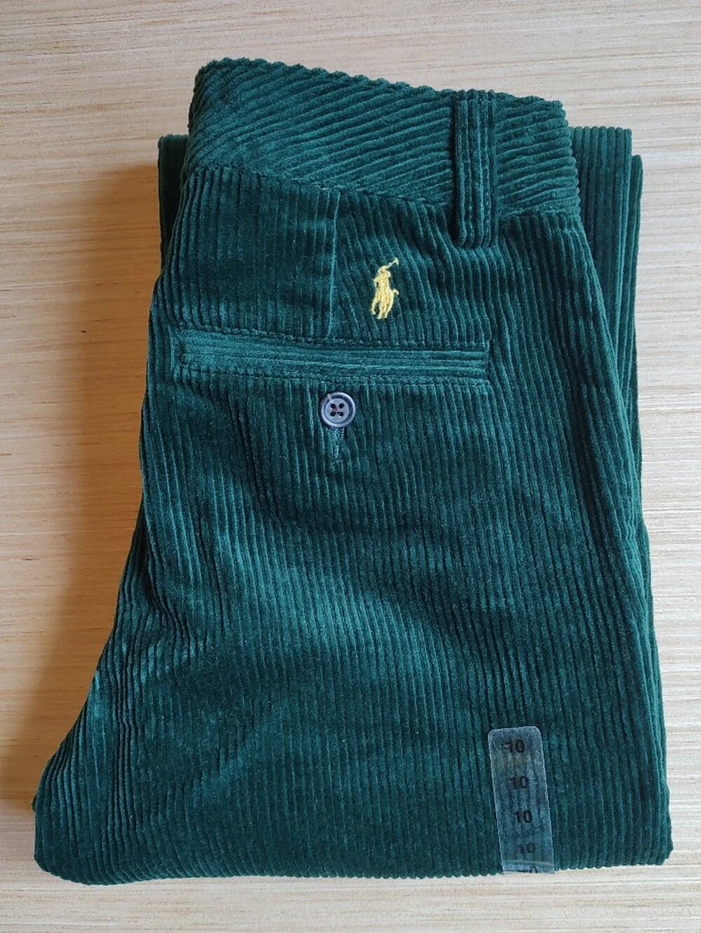 Ralph Lauren Wide Wale Corduroy Pants Kids Boys Green Straight Yellow Pony 10